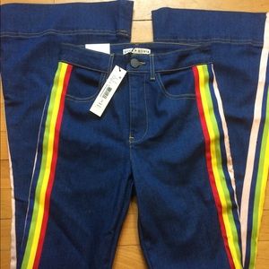 colorful bell bottom jeans